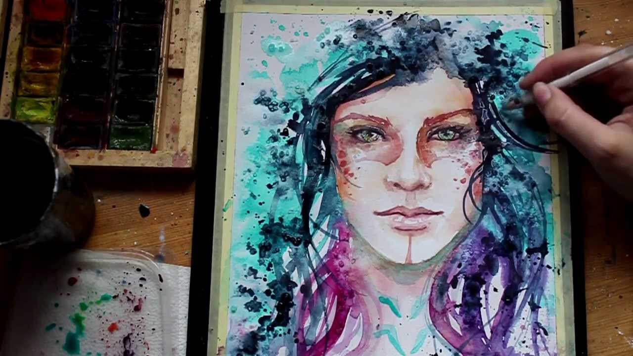 1280x720 Watercolor Abstract Portrait - Abstract Watercolor Face