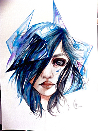 320x428 By Teddybeddybye - Abstract Watercolor Face