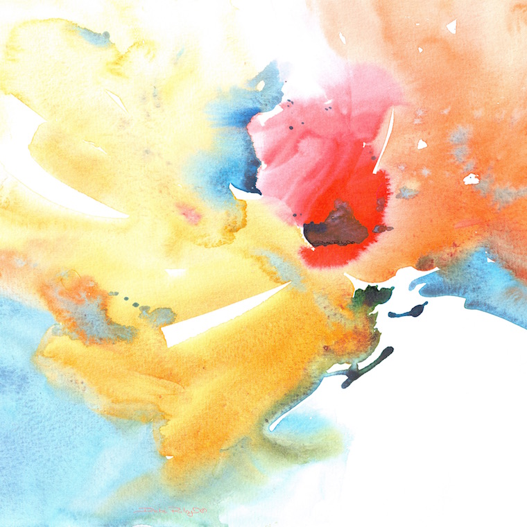 Abstract Watercolor Flower Paintings