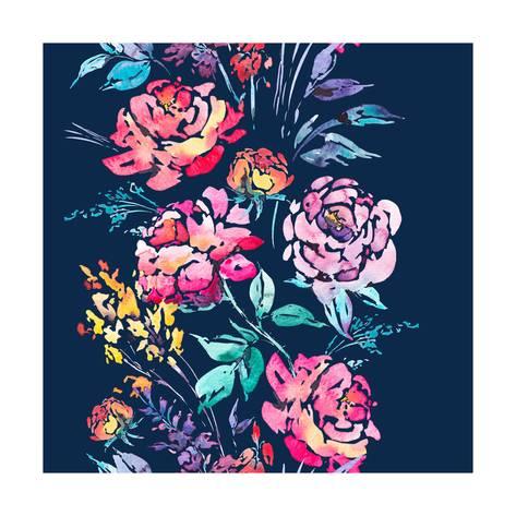 473x473 Abstract Watercolor Floral Seamless Border In A La Prima Style - Abstract Watercolor Flowers