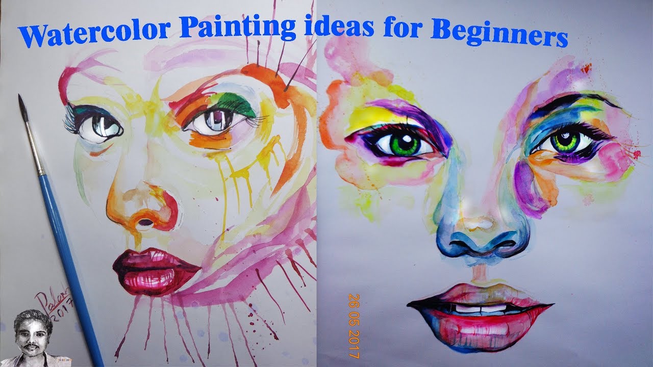 1280x720 Watercolor Painting Ideas For Beginners Abstract Face Drawing - Abstract Watercolor Ideas