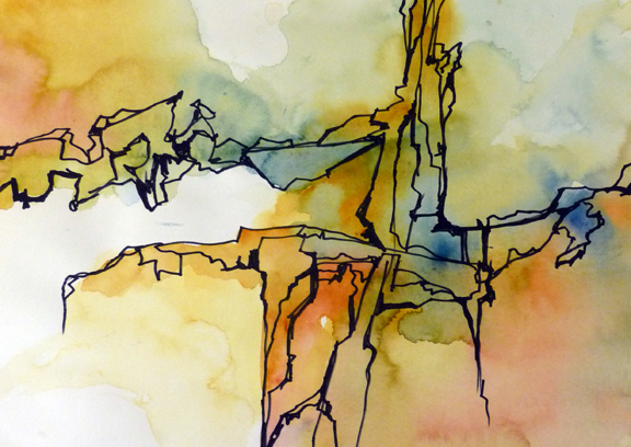 576x408 Line Abstraction Art By Meghan Taylor - Abstract Watercolor Ink