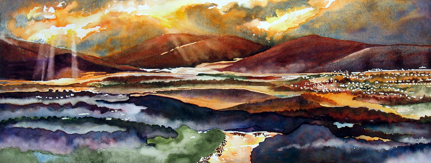 1500x568 Fun With A Watercolor Landscape Leslie White - Abstract Watercolor Landscape