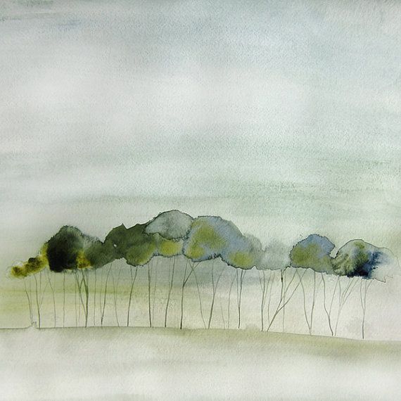570x570 Quiet - Abstract Watercolor Landscape