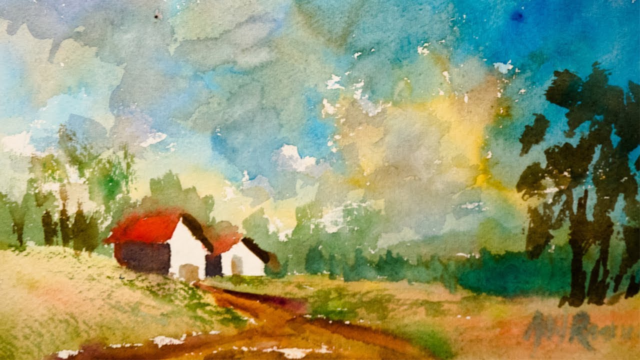 1280x720 Abstract Landscape In Watercolor - Abstract Watercolor Landscape