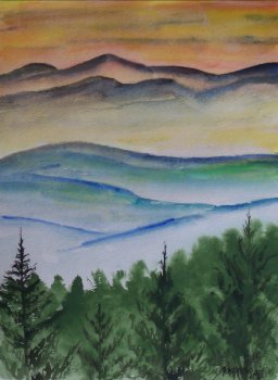 256x350 Landscape Watercolor Paintings - Abstract Watercolor Landscape Paintings
