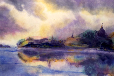 400x267 Original Watercolor Paintings - Abstract Watercolor Landscape Paintings