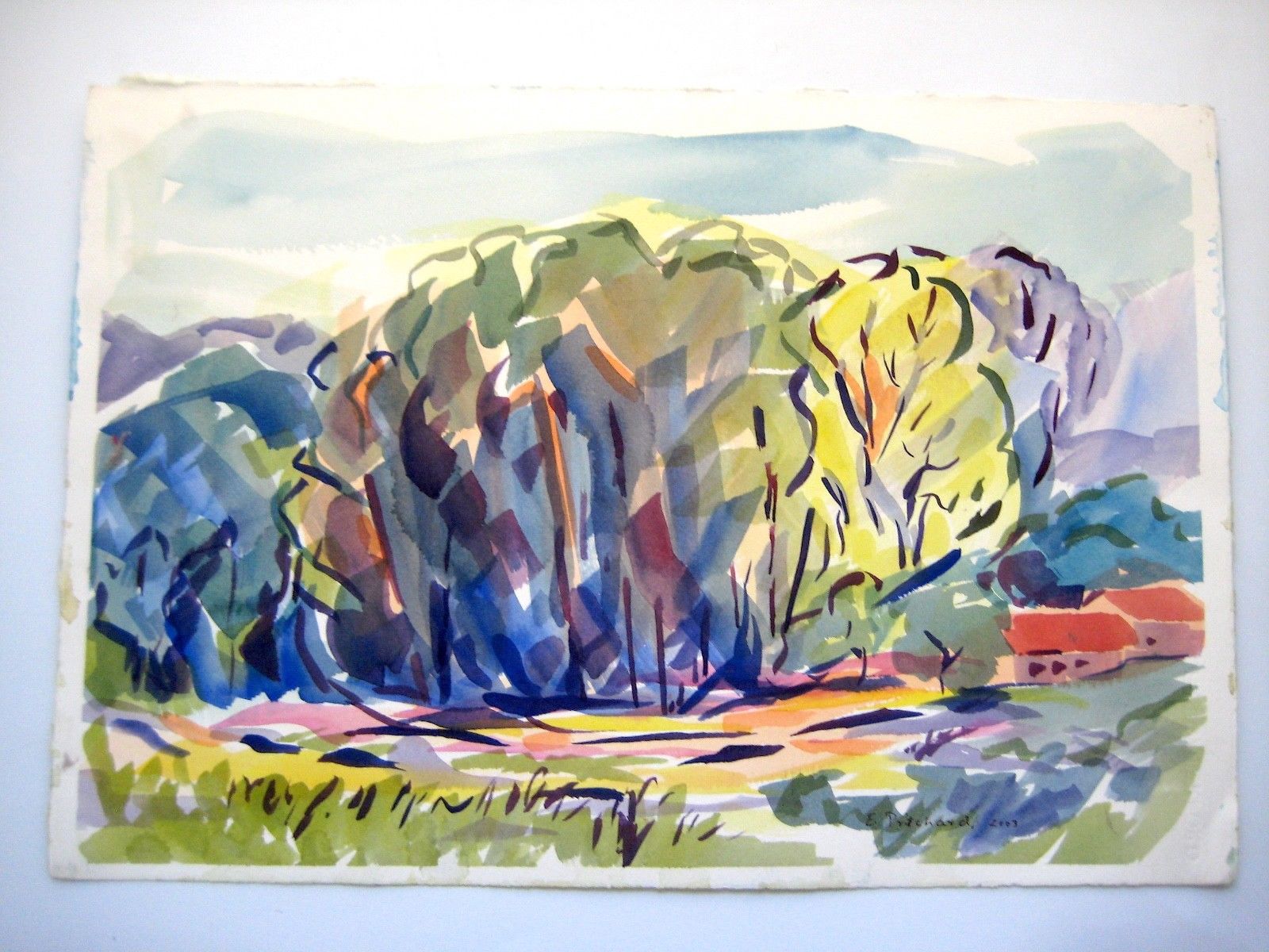 1600x1200 Abstract Watercolor Landscape Painting 22 X 15 By E Pritchard - Abstract Watercolor Landscape Paintings