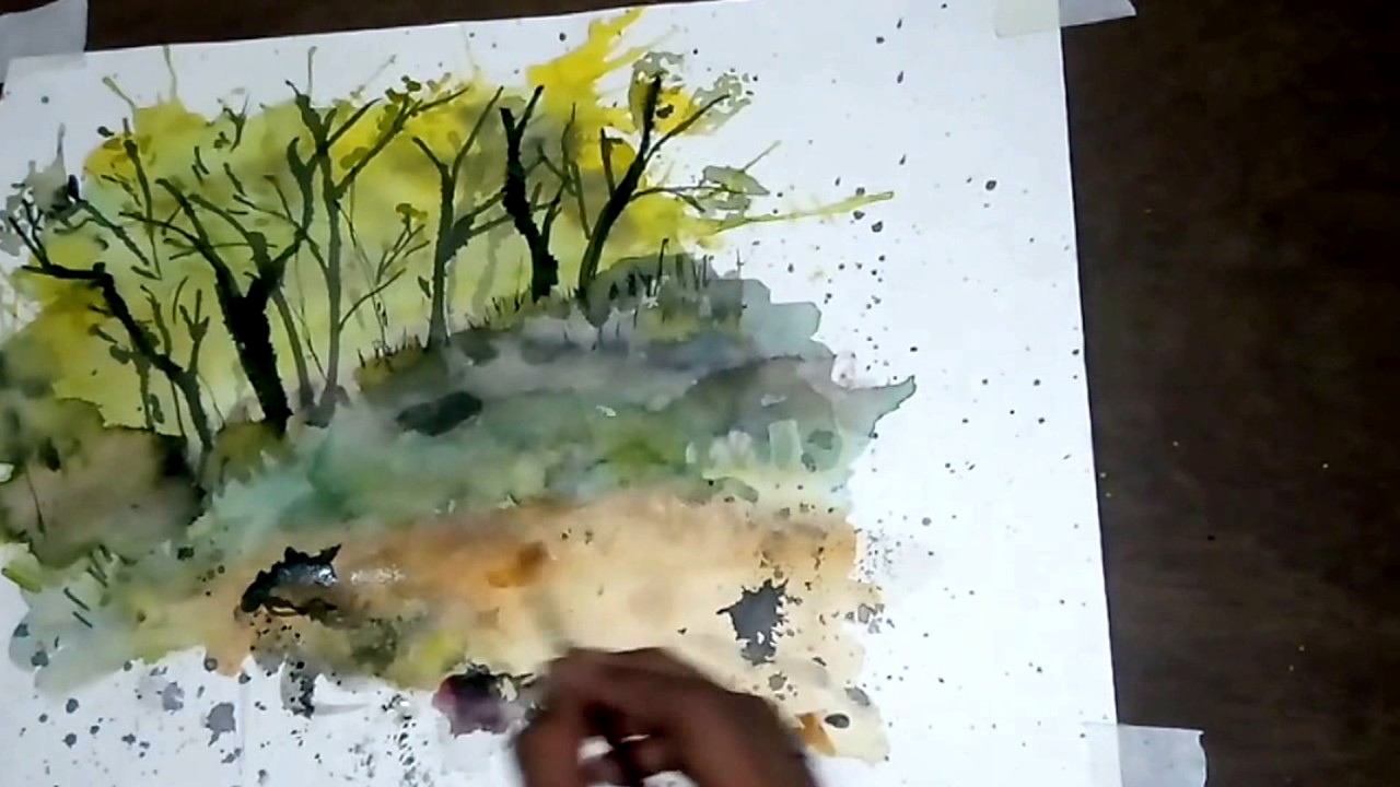 1280x720 Watercolor Abstract Landscape Painting Using Watercolors - Abstract Watercolor Landscape Paintings