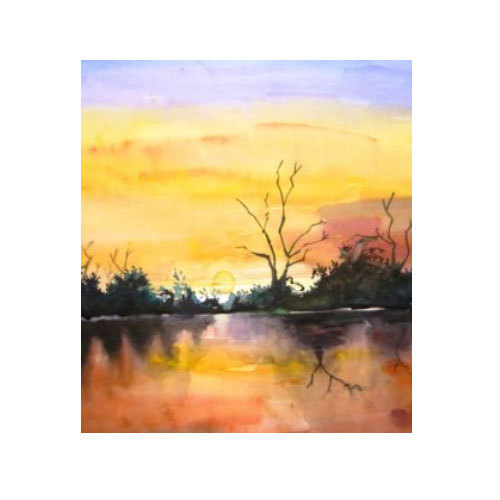 500x500 Watercolor Painting - Abstract Watercolor Landscape Paintings