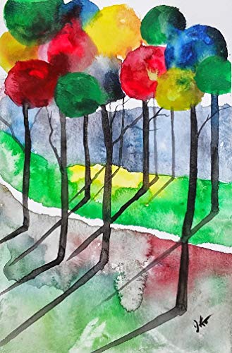 329x500 Original Abstract Watercolor Painting Original - Abstract Watercolor Landscape Paintings