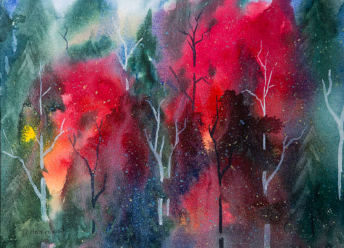 500x361 Surreal And Abstract Paintings By Debbie Homewood, Watercolor Artist - Abstract Watercolor Leaves