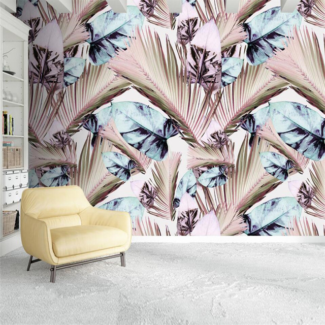 640x640 Beibehang Abstract Watercolor Leaves Hand Painted Background Wall - Abstract Watercolor Leaves