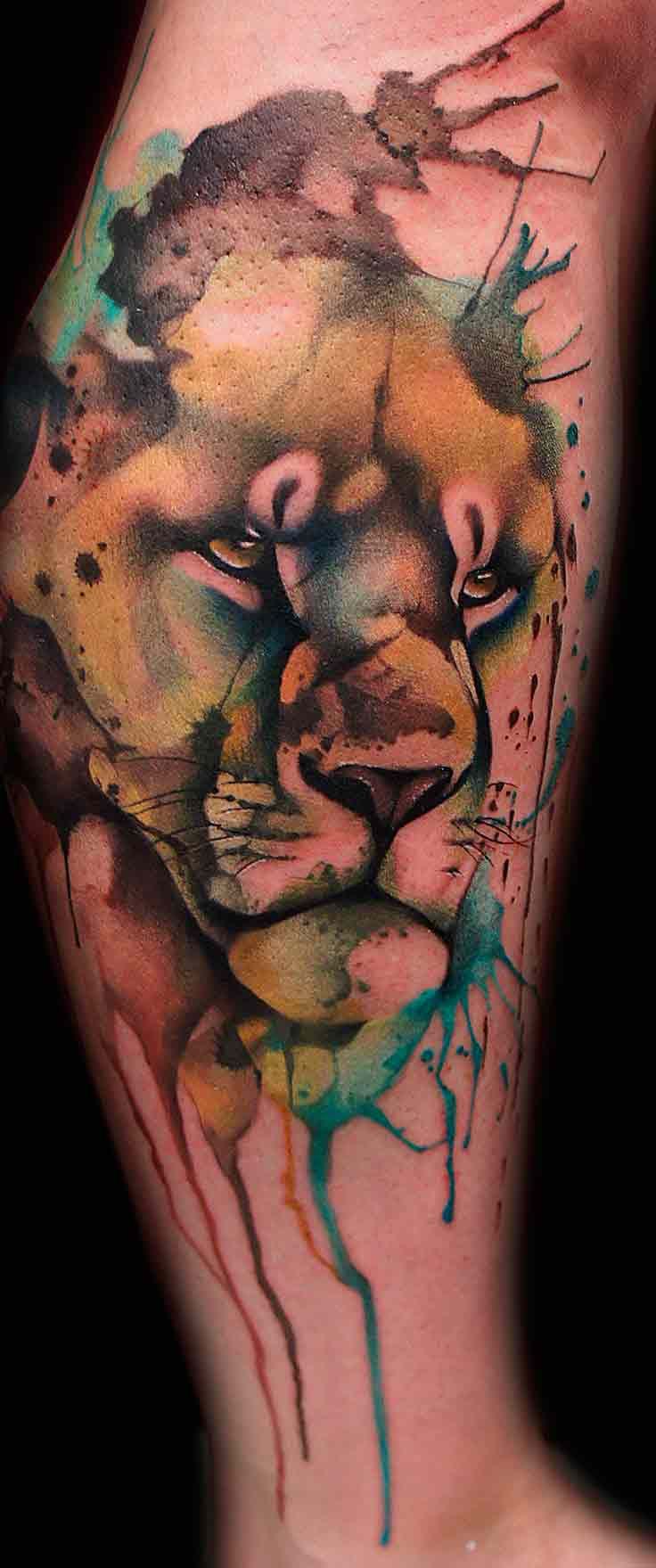 736x1759 Brilliant Abstract Watercolor Tattoos Watercolor Tattoos - Abstract Watercolor Lion