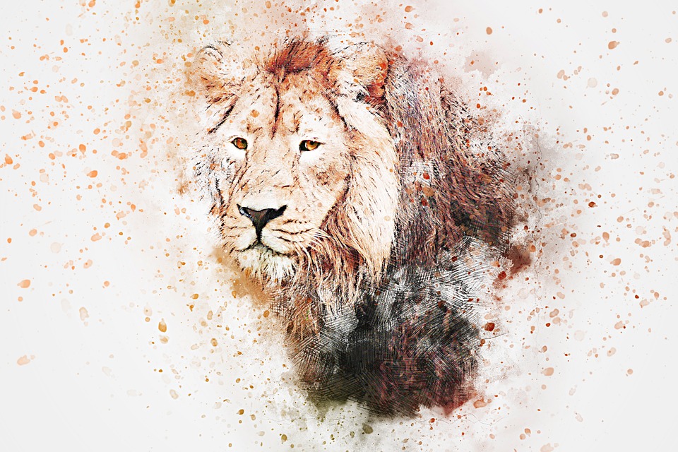 960x640 Free Photo Vintage Watercolor Art Abstract Lion Animal - Abstract Watercolor Lion