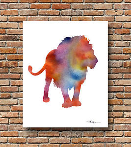 267x300 Lion Abstract Watercolor Wildlife Painting 11 X 14 Art Print By - Abstract Watercolor Lion
