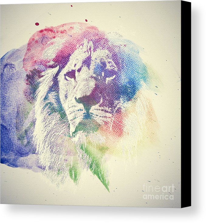 678x736 Watercolor Painting Of Lion. Abstract, Colorful Art Canvas Print - Abstract Watercolor Lion