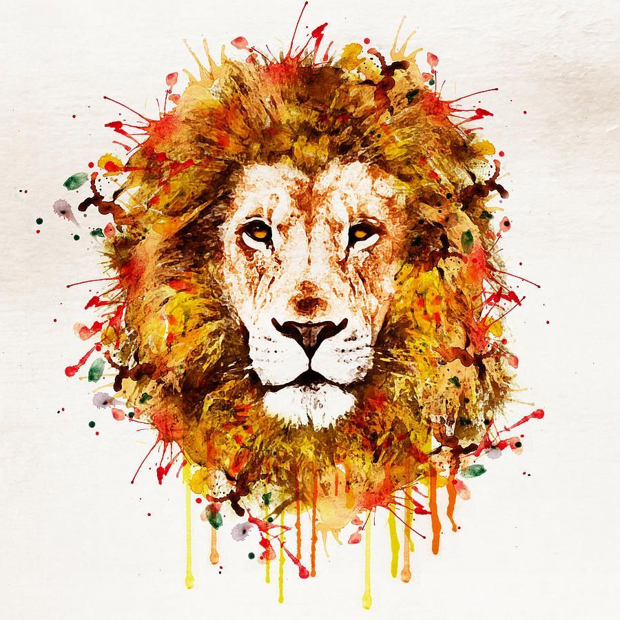 900x900 Abstract Watercolor Lion - Abstract Watercolor Lion