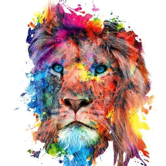 550x550 Abstract Watercolor Lion - Abstract Watercolor Lion