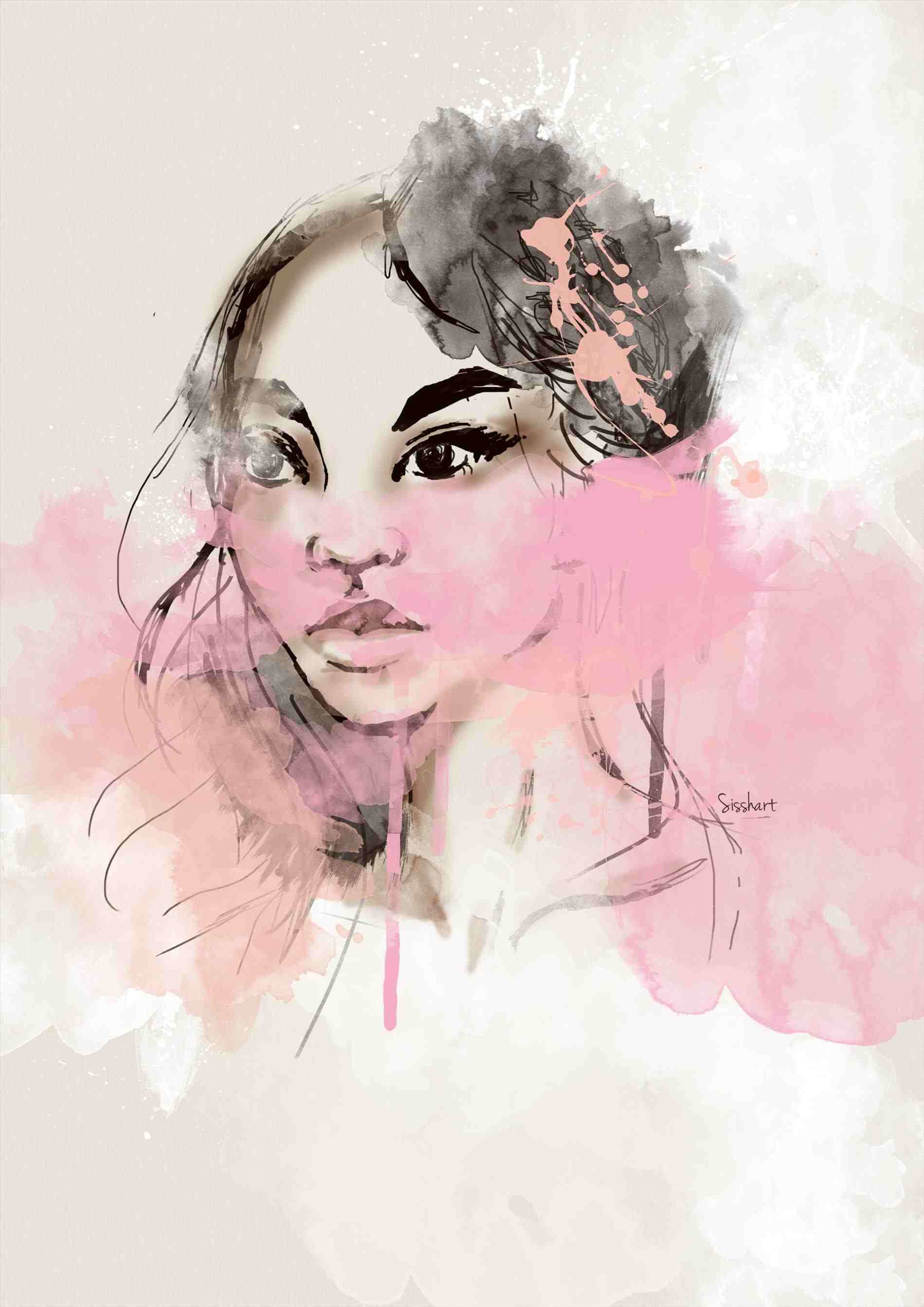 1899x2686 Portrait Art Abstract Rhartpeoplegallerycom Watercolor Abstract - Abstract Watercolor Portrait Painting