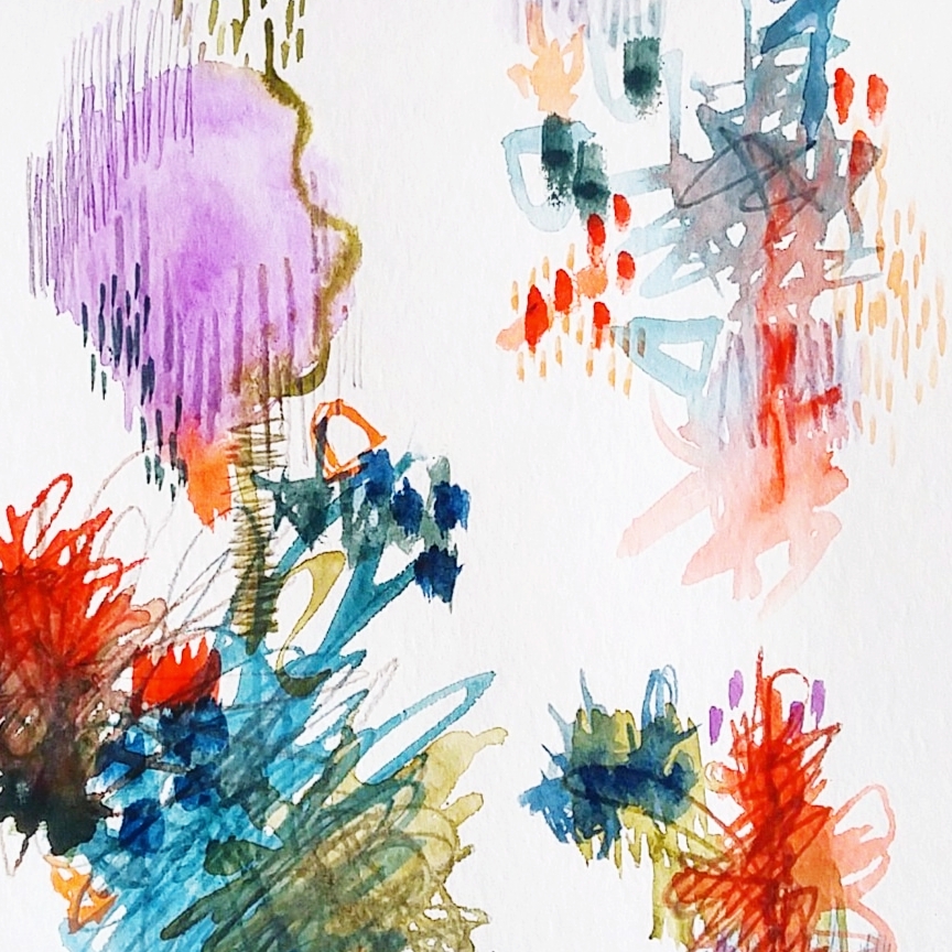 864x864 Portrait Of Misunderstood Feelings Abstract Watercolor Painting - Abstract Watercolor Portrait Painting