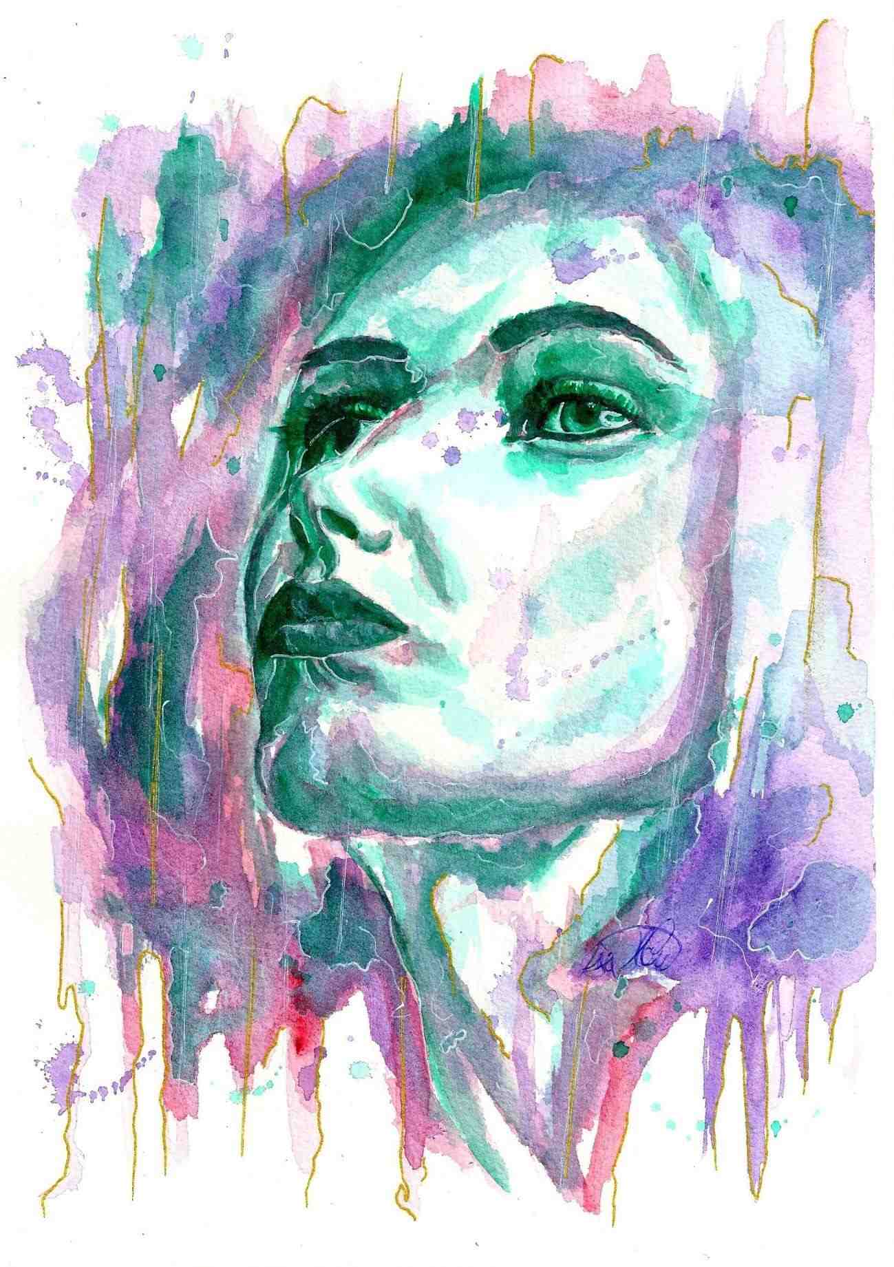 1299x1841 Speed Abstract Watercolor Portrait Painting Painting Abstract - Abstract Watercolor Portrait Painting