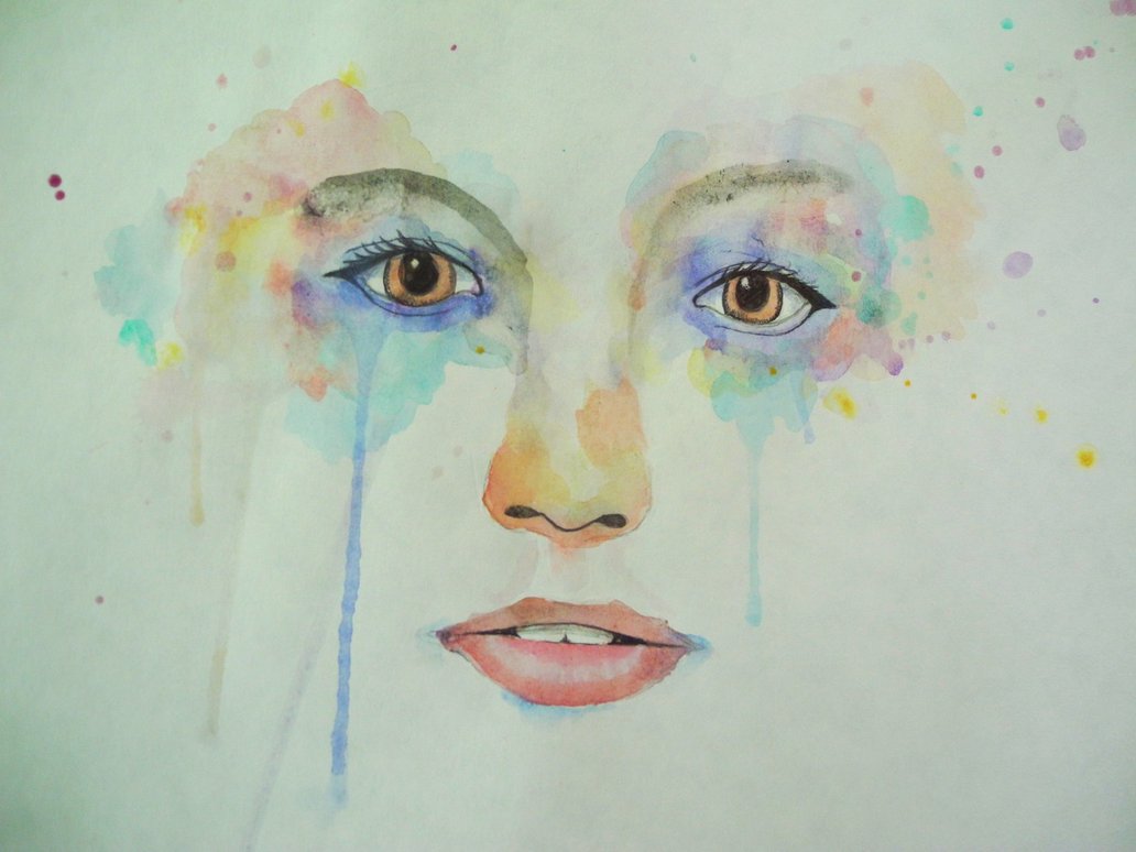 1032x774 Abstract Watercolor Portrait By Imma Flower Child - Abstract Watercolor Portrait Painting