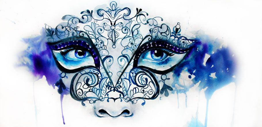 910x442 Abstract Watercolor Portrait Painting - Abstract Watercolor Portrait Painting