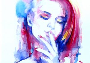 300x210 Abstract Water Color Paintings Watercolor Abstract Portrait - Abstract Watercolor Portrait Painting