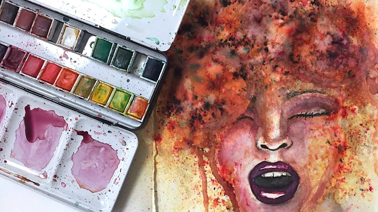 1280x720 Abstract Watercolor Portrait Painting - Abstract Watercolor Portrait Painting