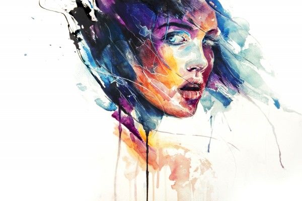600x400 Abstract Watercolor Portrait Painting - Abstract Watercolor Portrait Painting