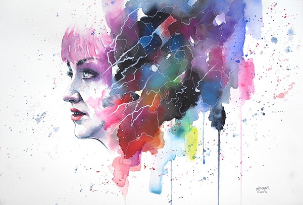 600x407 Abstract Watercolor Portraits On Pantone Canvas Gallery - Abstract Watercolor Portraits