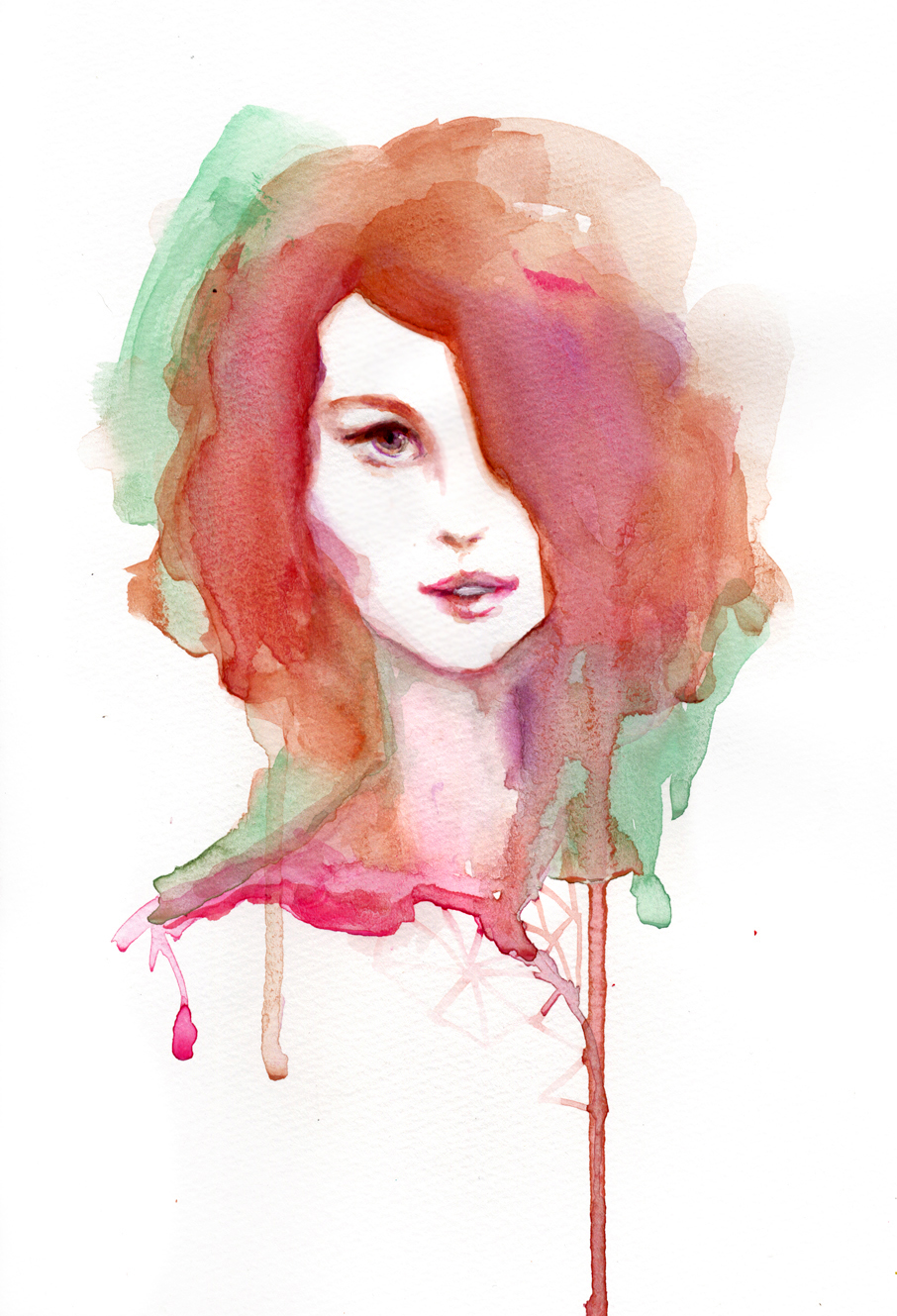 906x1329 Alice Koswara The Flying Fruit Bowl - Abstract Watercolor Portraits