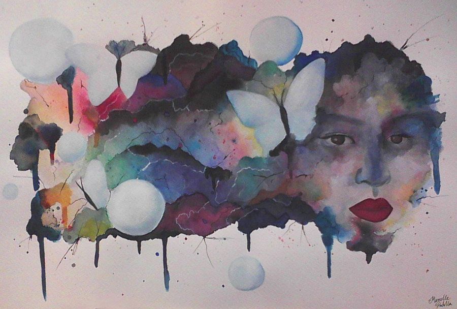 900x608 Imagination Abstract Watercolor Portrait By ~bandgeekninja0723 On - Abstract Watercolor Portraits