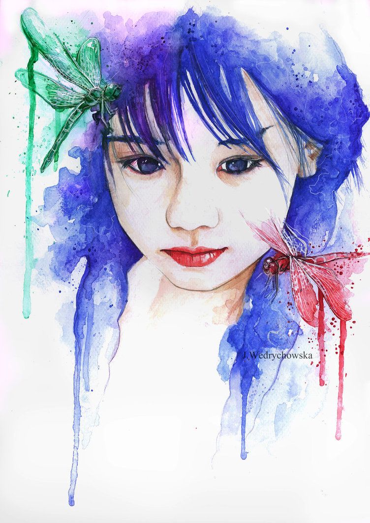 752x1063 Dragonfly (Collection Of Dragonflies Here) Quilting - Abstract Watercolor Portraits