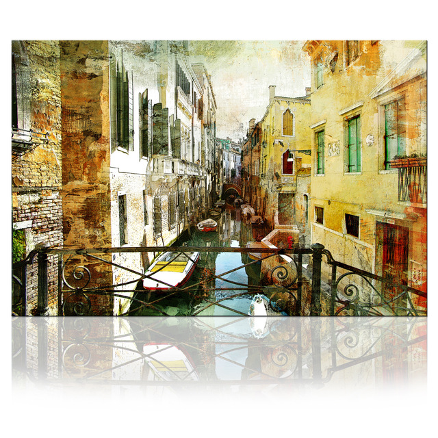 640x640 Vintage Architecture Prints Venice Grand Canal Boat Wall Art - Abstract Watercolor Prints