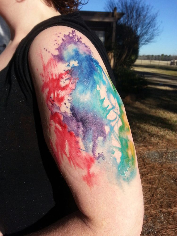 750x1000 Abstract Watercolor Tattoo Client Testimonial Cute - Abstract Watercolor Tattoo