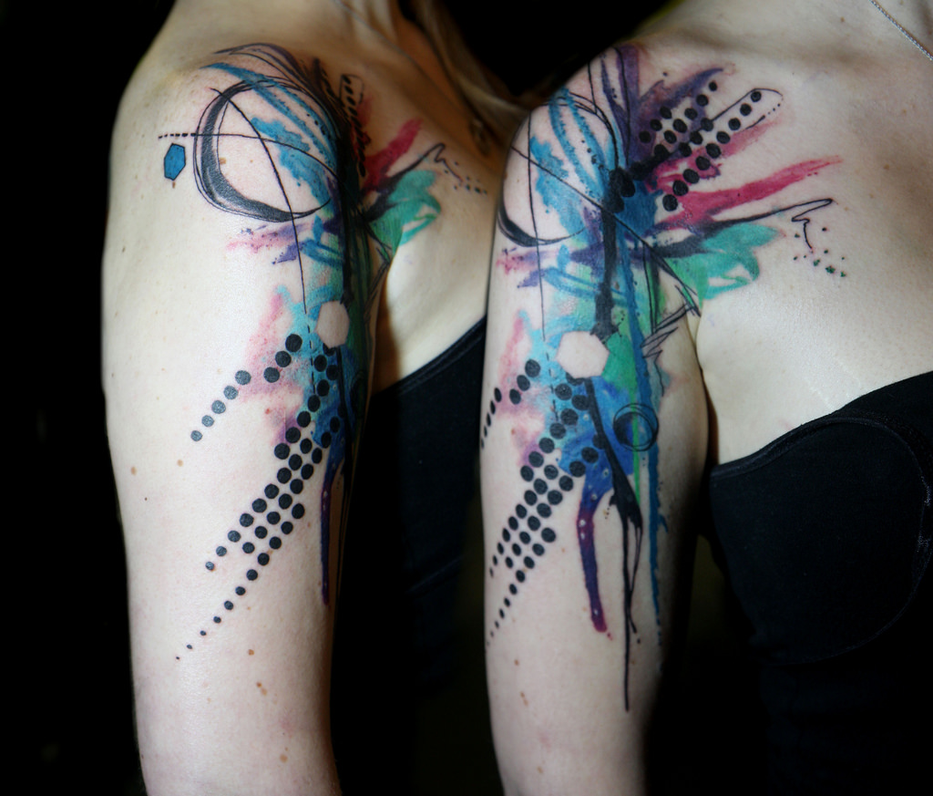 1024x873 Abstract Watercolor Tattoo Deanna Wardin - Abstract Watercolor Tattoo