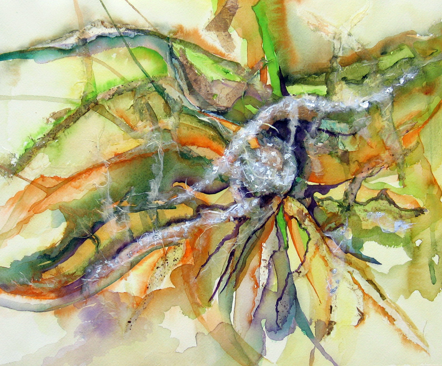 1500x1242 Rice Paper And Watercolor Abstract Leslie White - Abstract Watercolor Techniques