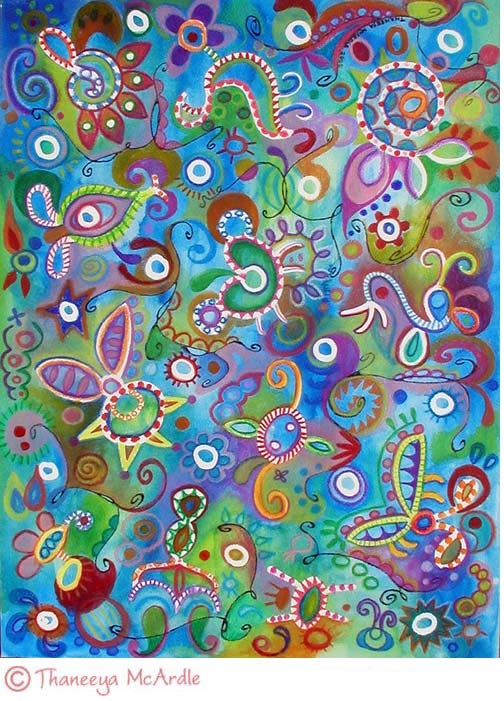 504x701 Watercolor Pencil Art Lesson Colorful Whimsical Abstract Art - Abstract Watercolor Techniques