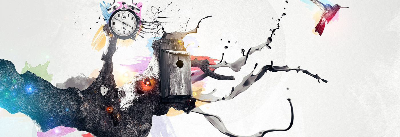 1400x480 Combining Black Amp White And Colors Abstract Photoshop Tutorial - Abstract Watercolor Tutorial