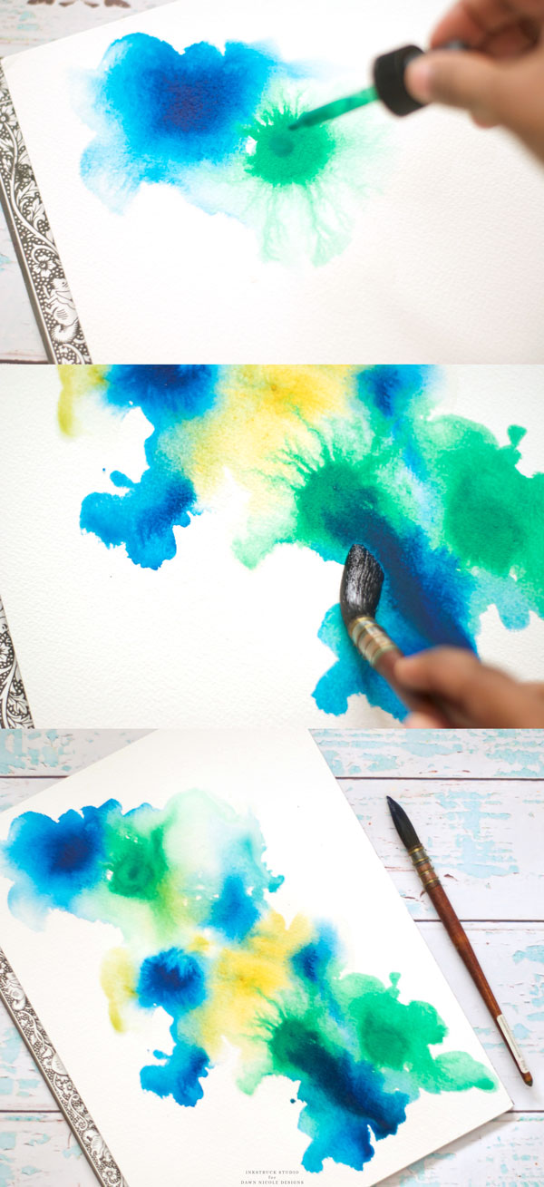 600x1309 Easy Abstract Watercolor Florals Tutorial Dawn Nicole - Abstract Watercolor Tutorial