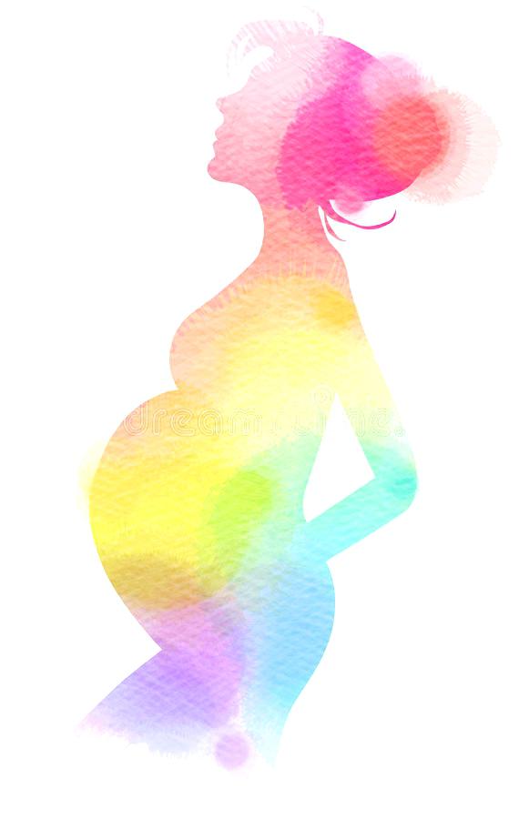 581x900 Abstract Watercolor Art Download Pregnant Woman Silhouette Plus - Abstract Watercolor Tutorial