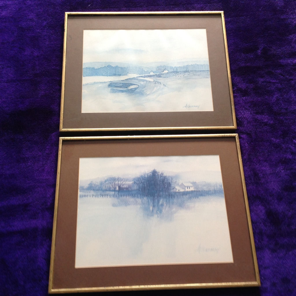 1024x1024 Pair Of Fine Art Prints - Ackerman Watercolor