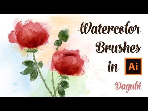 480x360 How To Draw Roses With Watercolor Brushes In Adobe Illustrator - Adobe Illustrator Watercolor Brushes