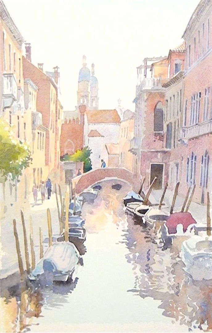 687x1080 Venetian Canal - Advanced Watercolor