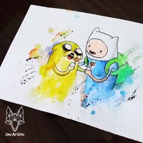 500x500 Adventure Time Watercolor Uploaded By John Artwork - Adventure Time Watercolor