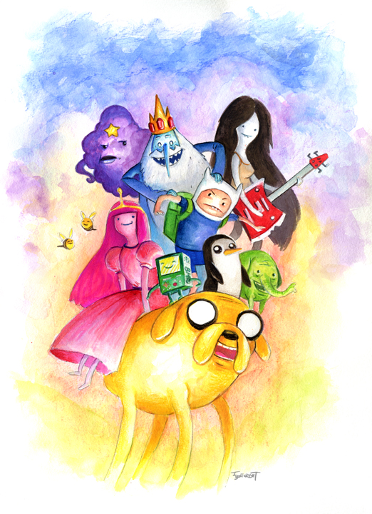 522x720 Adventuretime 11x14 By Boatwright - Adventure Time Watercolor