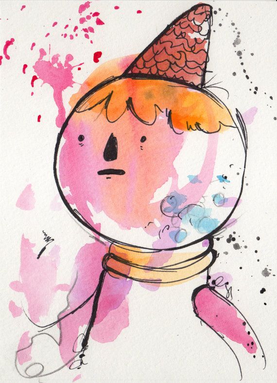 570x787 Original Painting 5x7 Inches Of Gumball Guardian Ii, Adventure - Adventure Time Watercolor