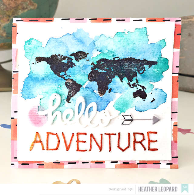 640x644 Design Team Gallery Hello Adventure Watercolor Card By Heather - Adventure Watercolor
